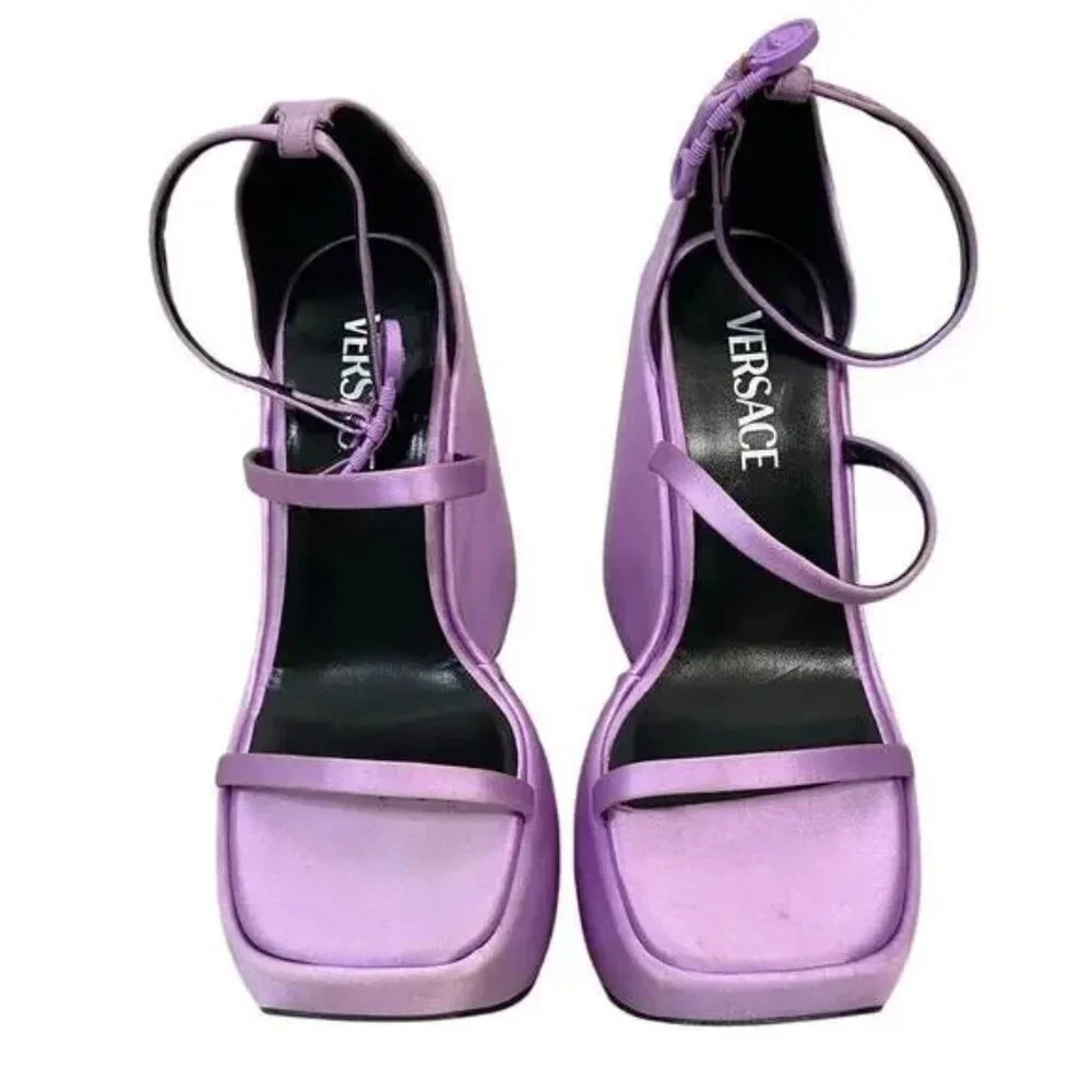 Versace Triplatform 170mm Lilac Purple Platform Sandals Womens 8 NIB - Picture 4 of 4